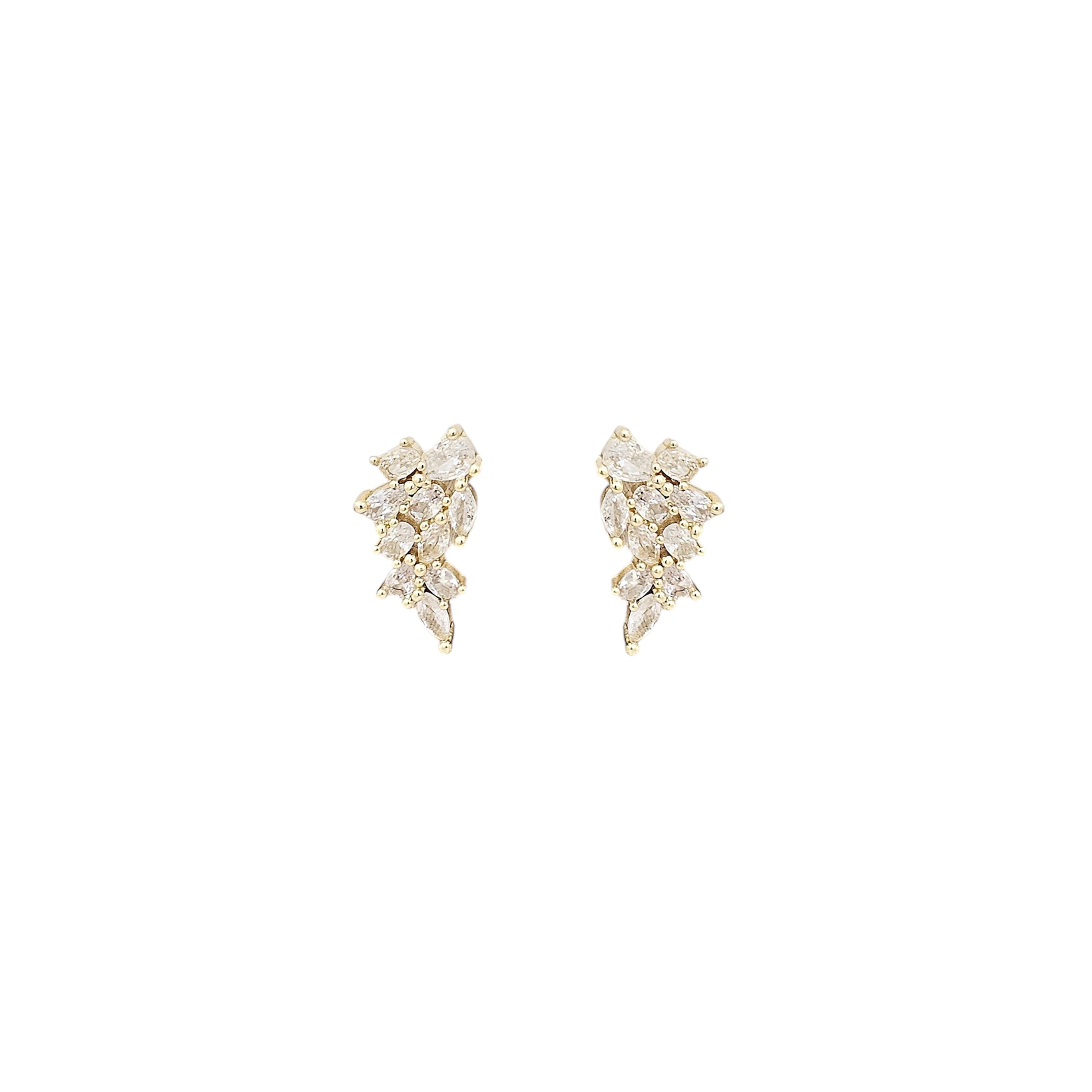 Aretes Golden Feather Stud