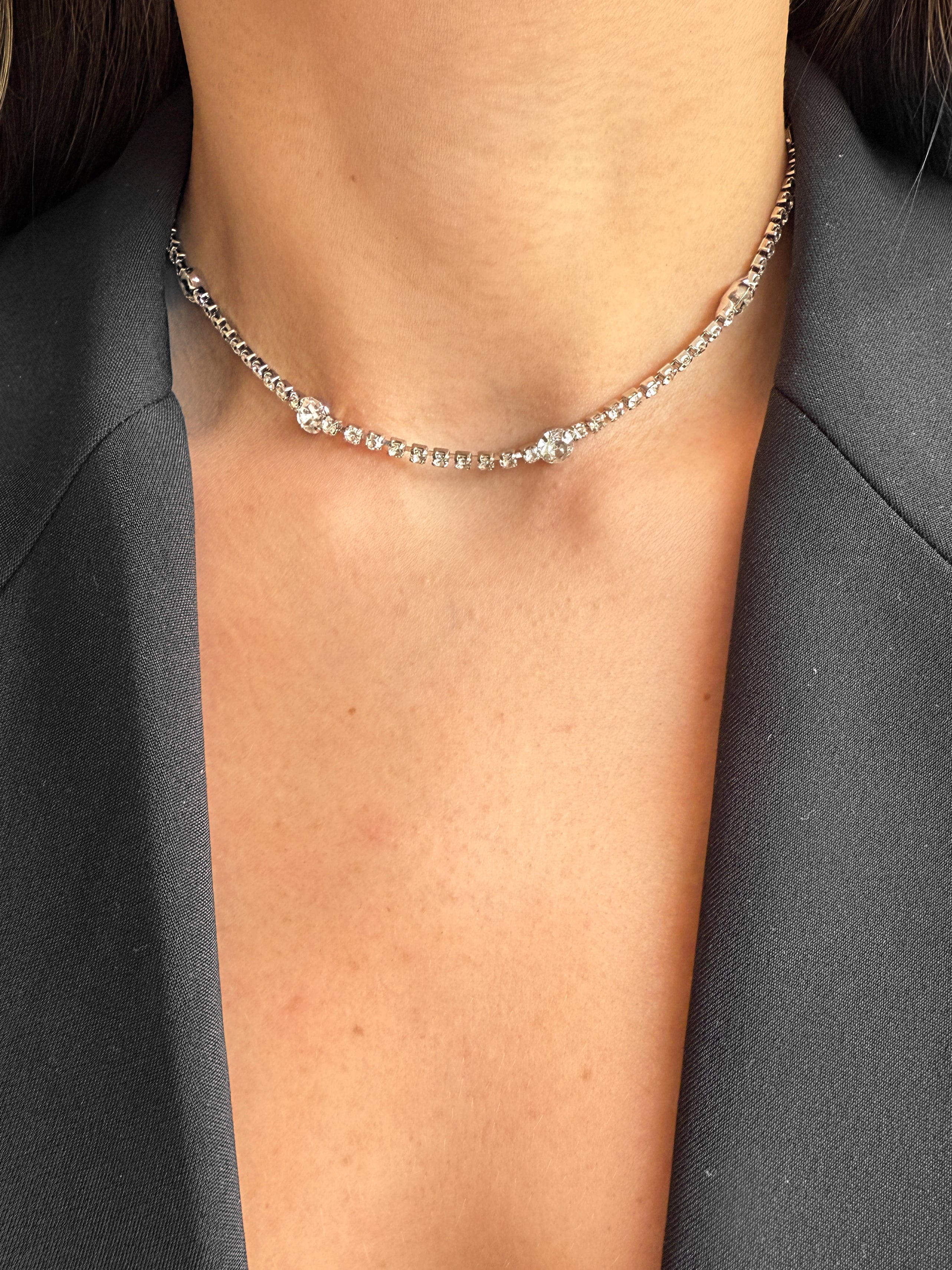 Collar Dots Party Silver