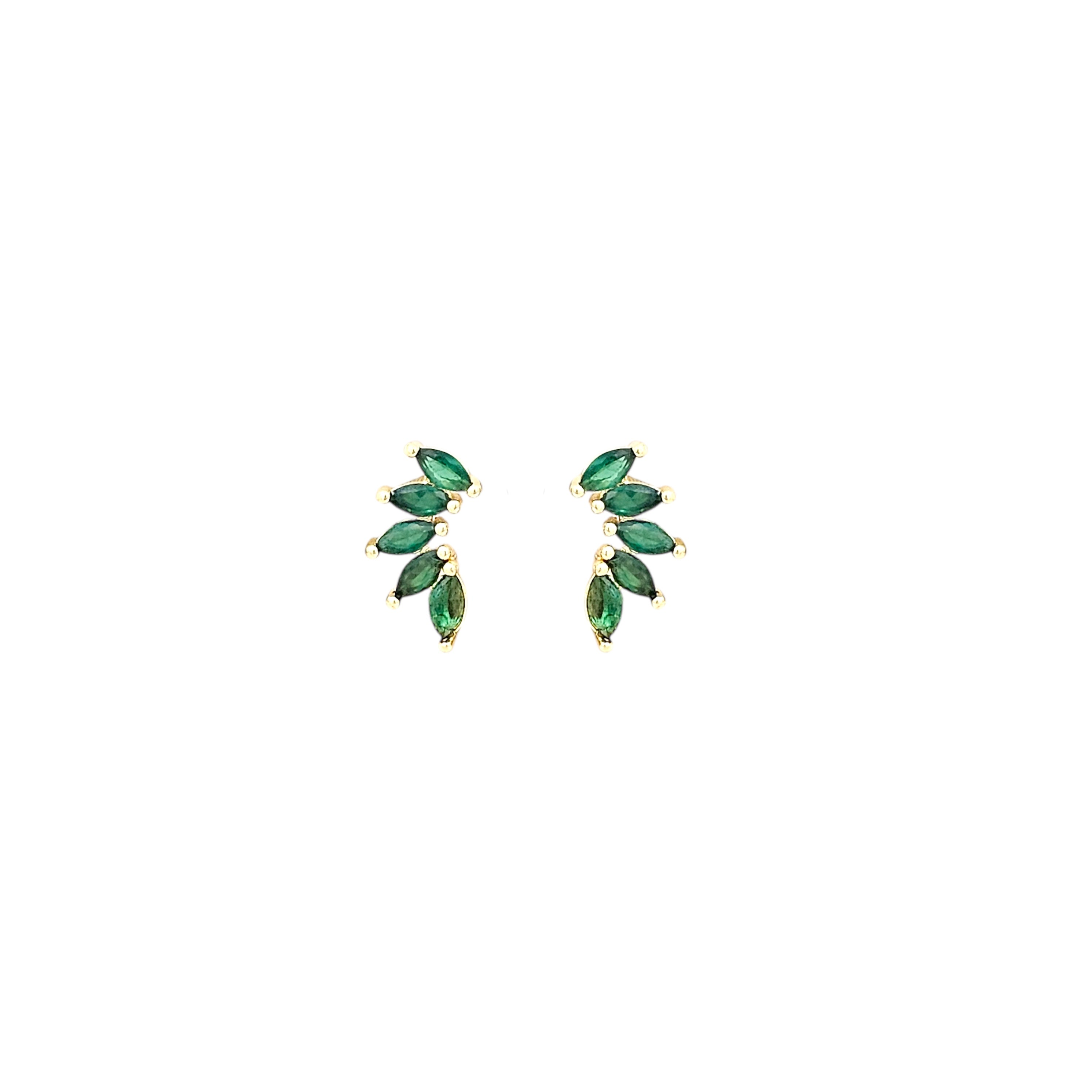Aretes Golden Verdi Leaf Stud