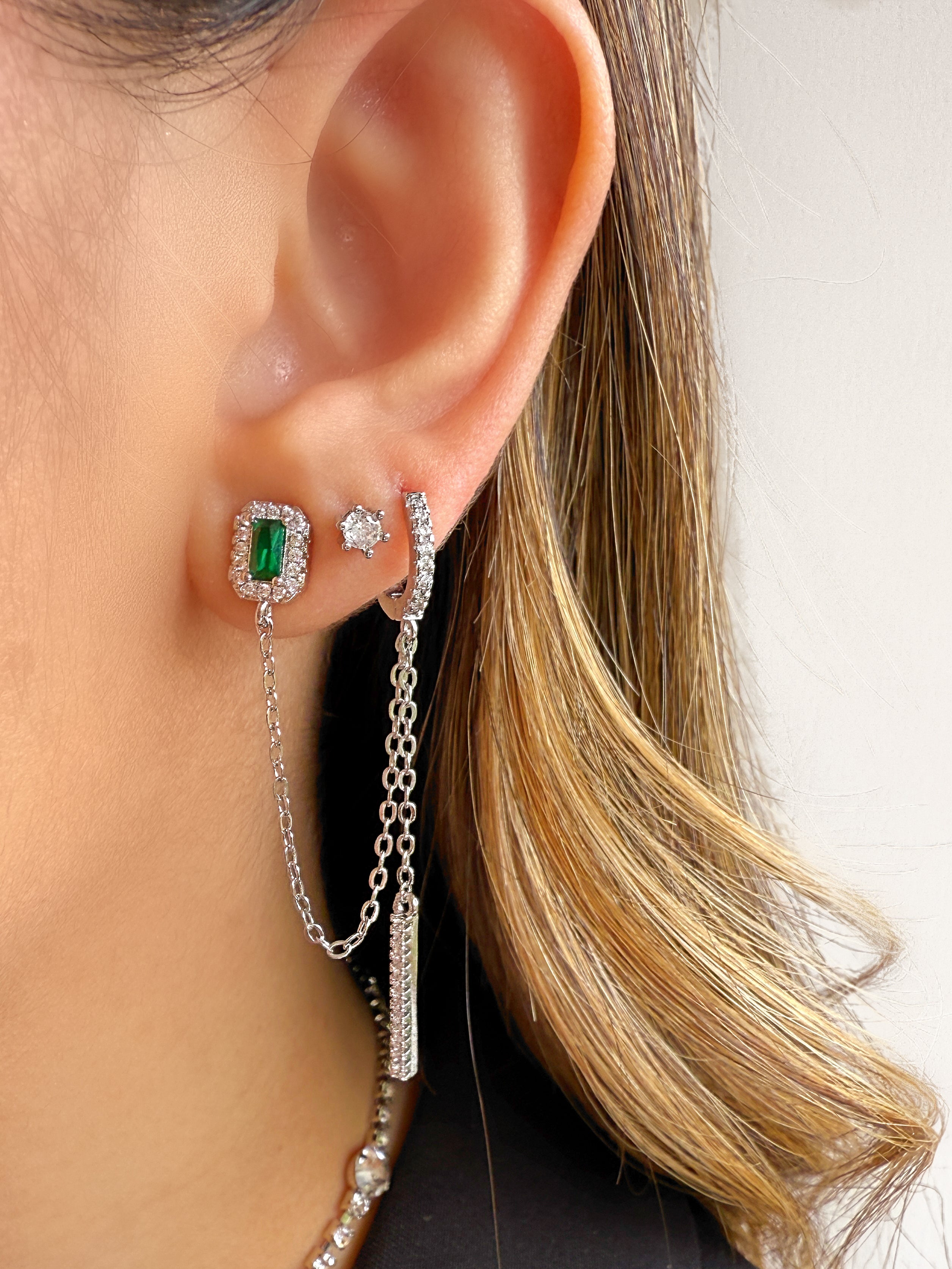 Aretes Dazzling Green Hoops