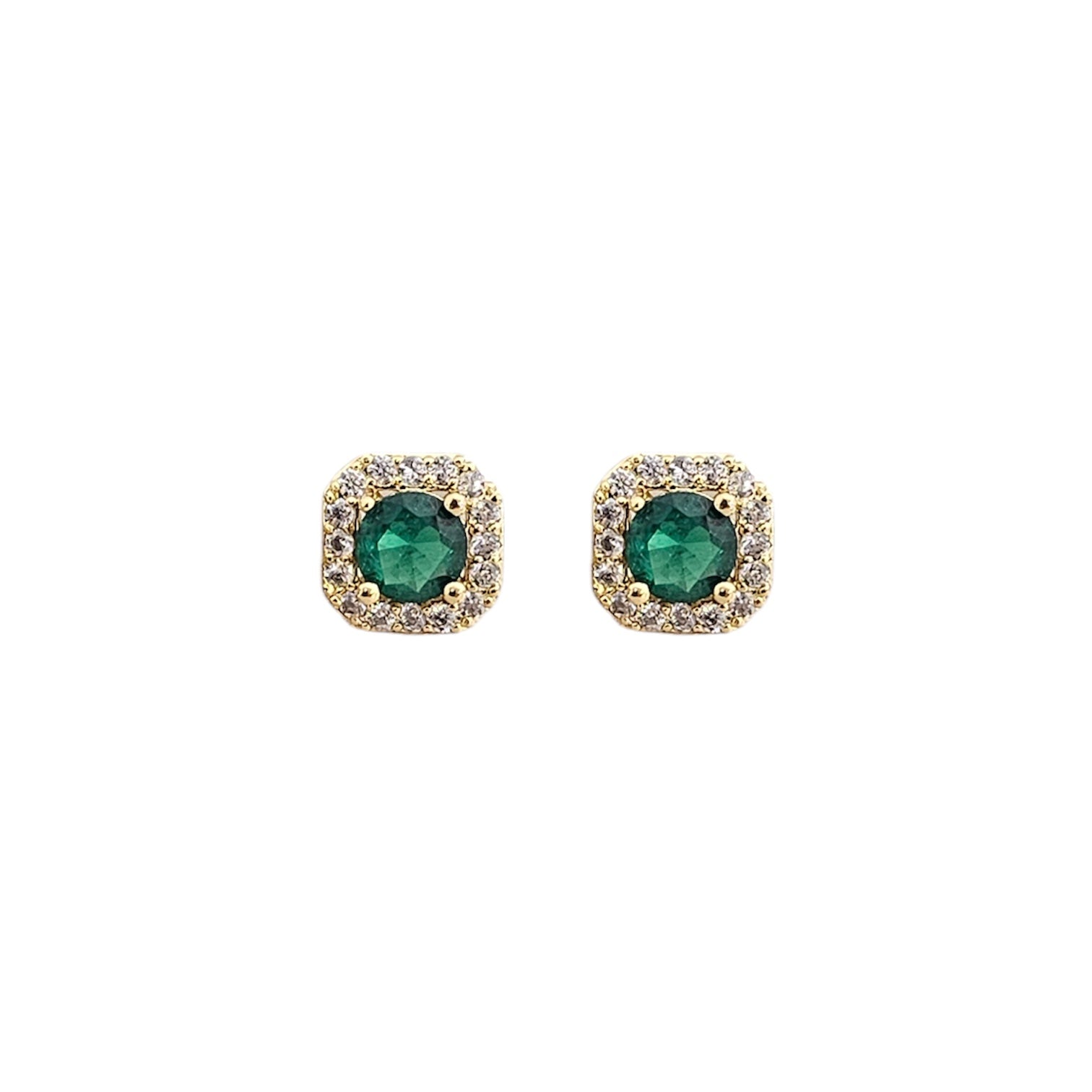 Aretes Verdi Quadri Golden Studs