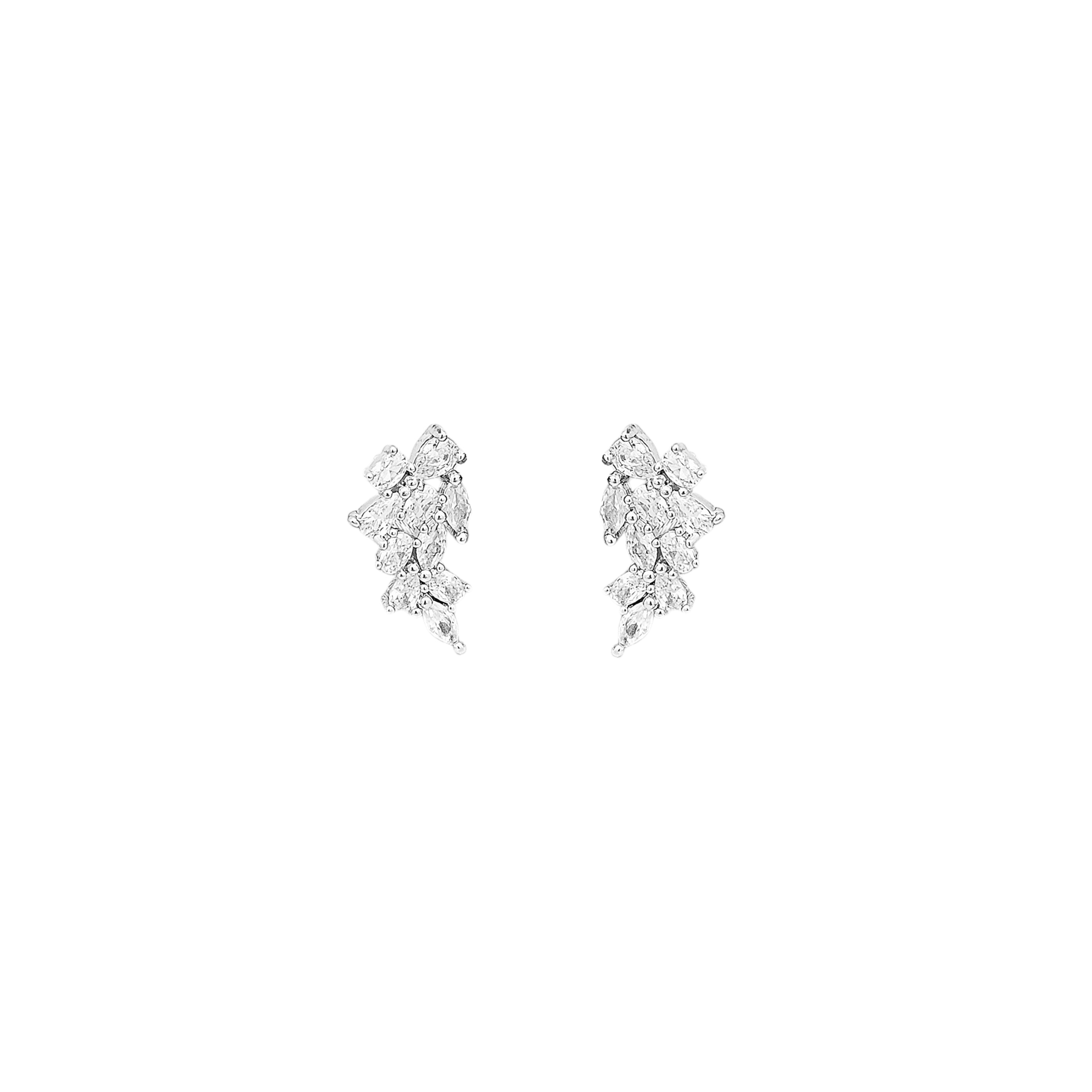 Aretes Silver Feather Stud
