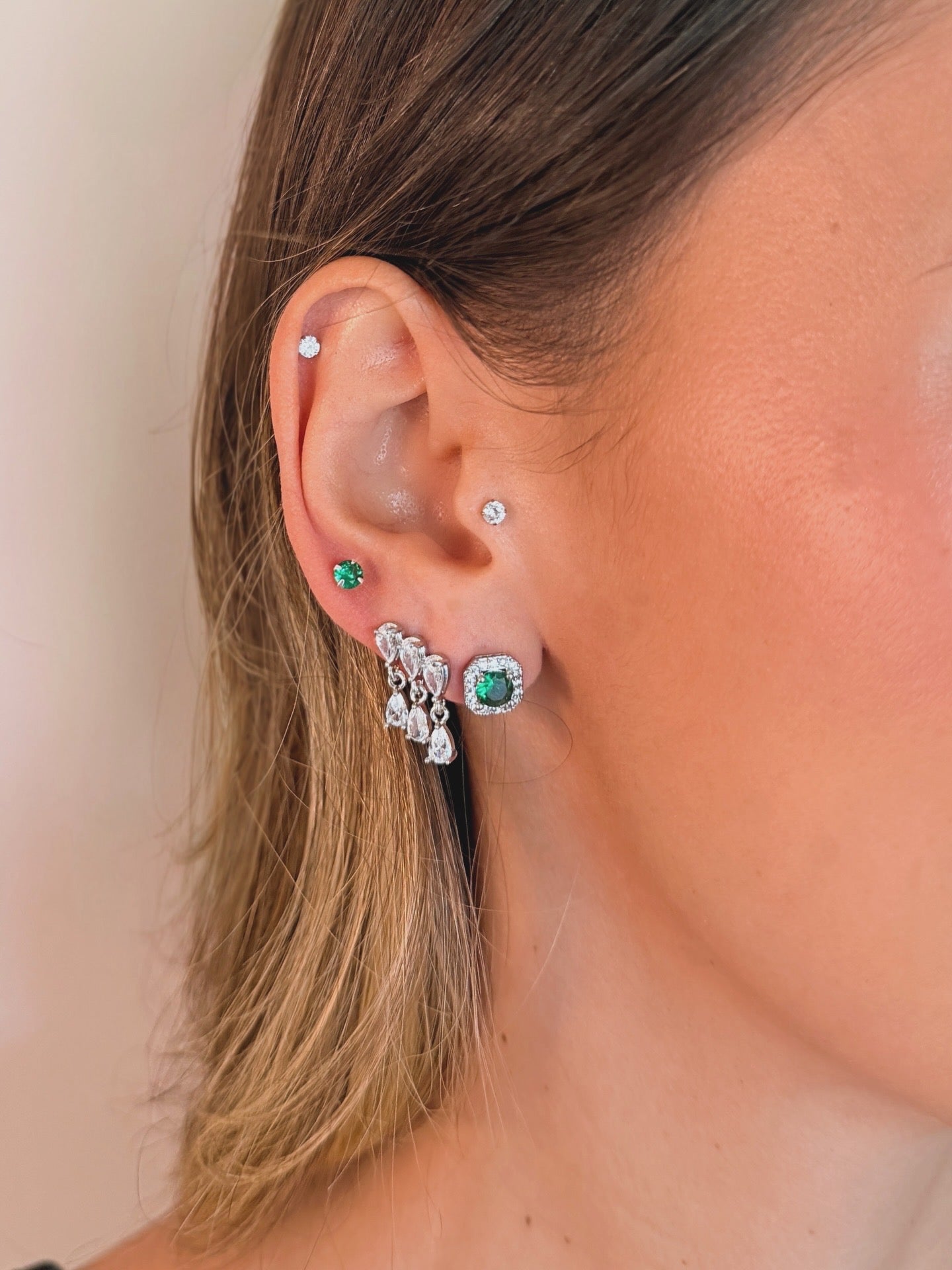 Aretes Rain Silver Stud