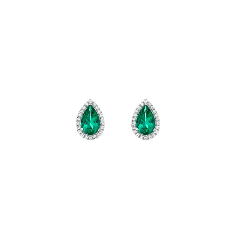Aretes Verdi Drops Silver Stud