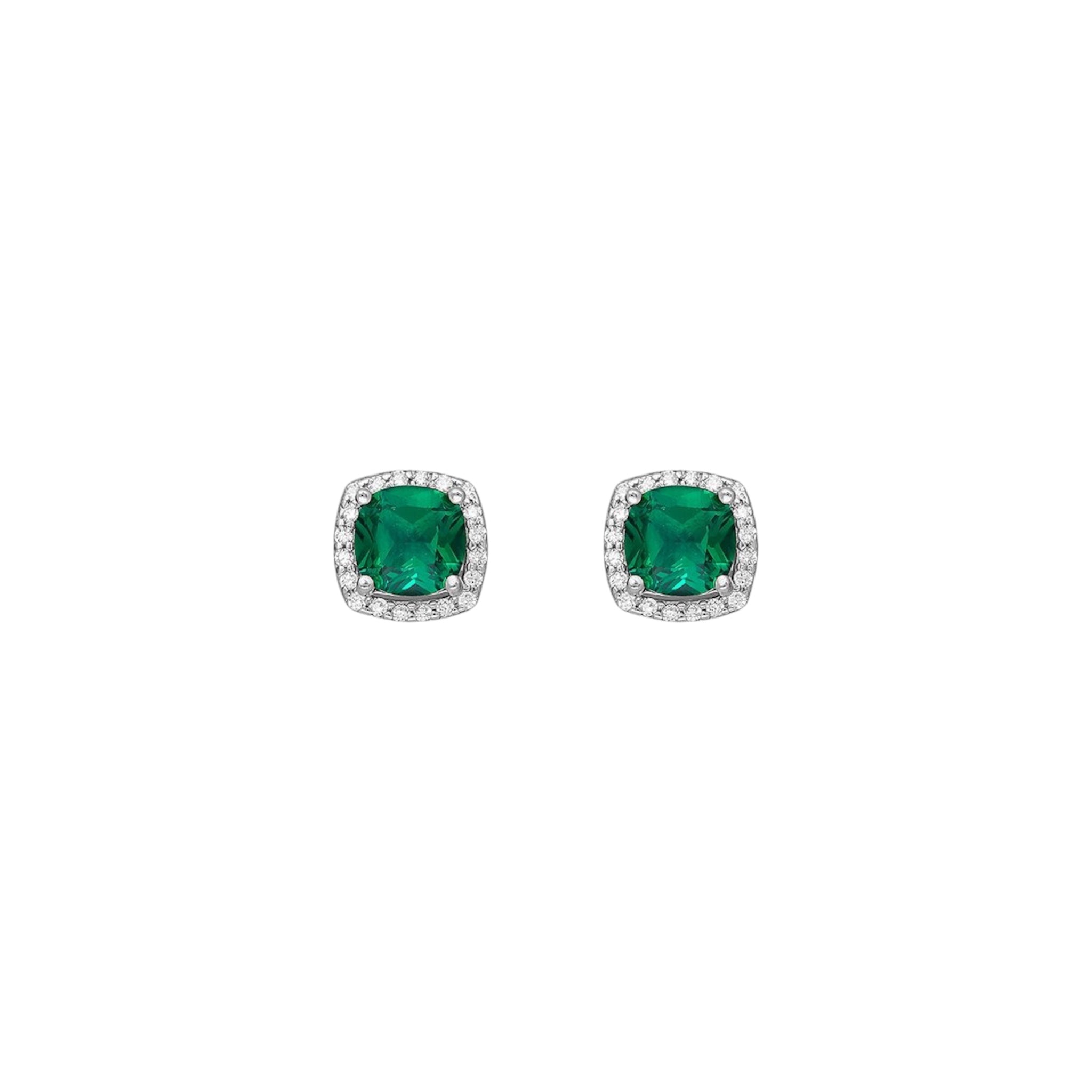 Aretes Verdi Quadri Silver Stud