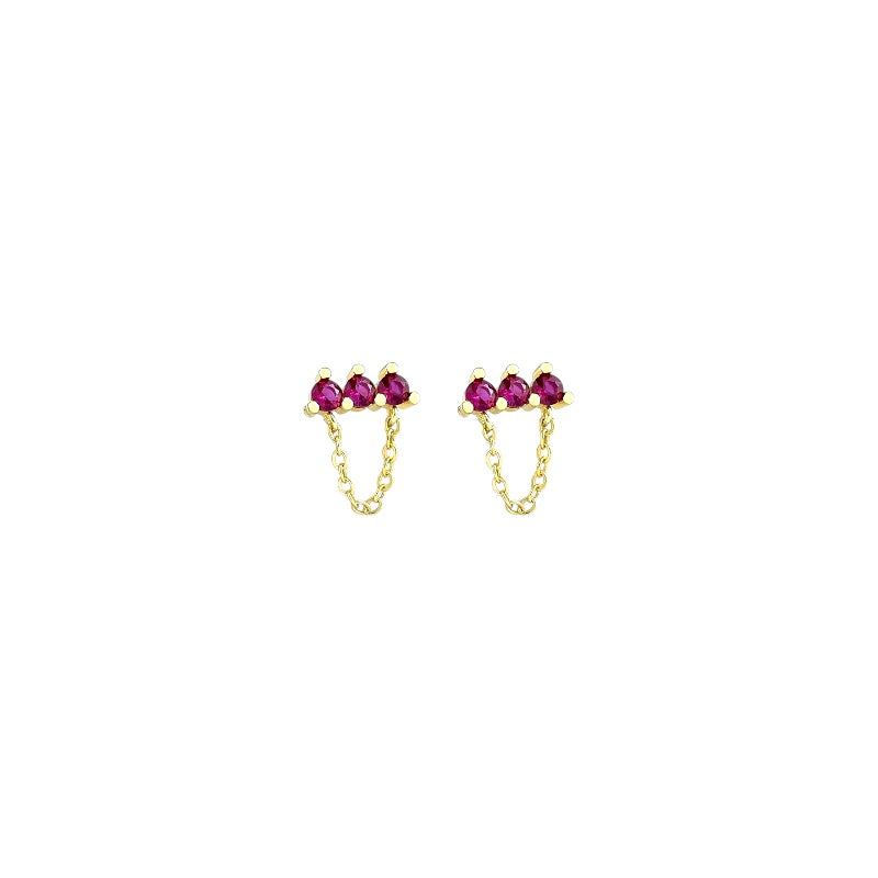 Aretes Mini Pink Chain