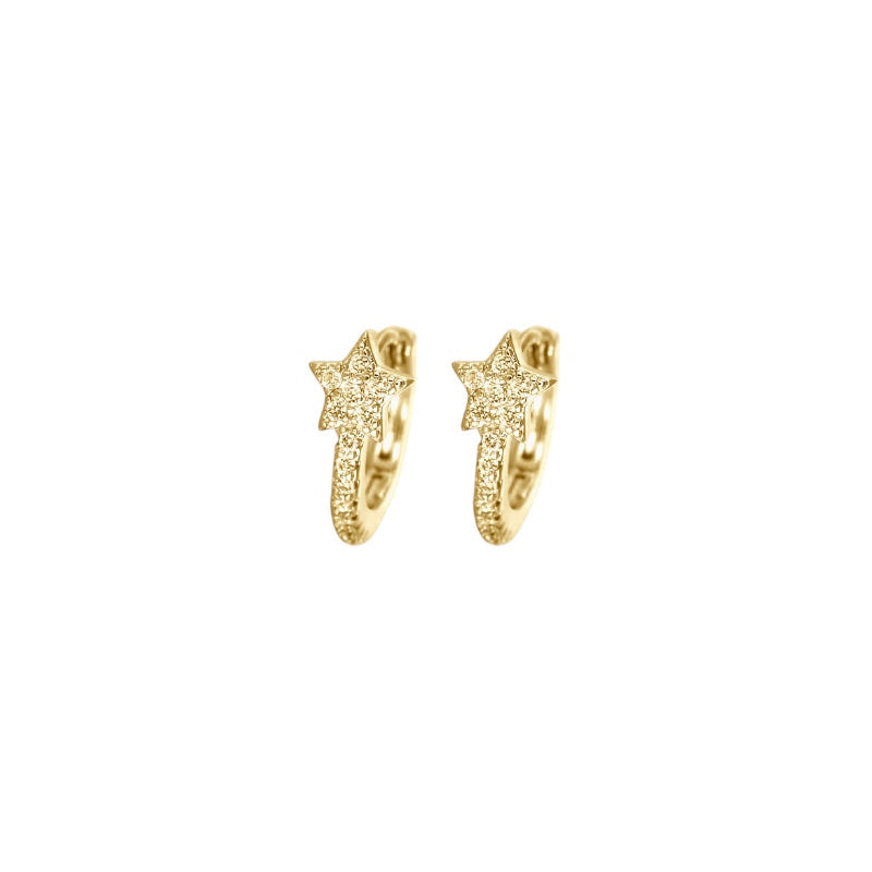 Aretes Starweave Golden Hoops