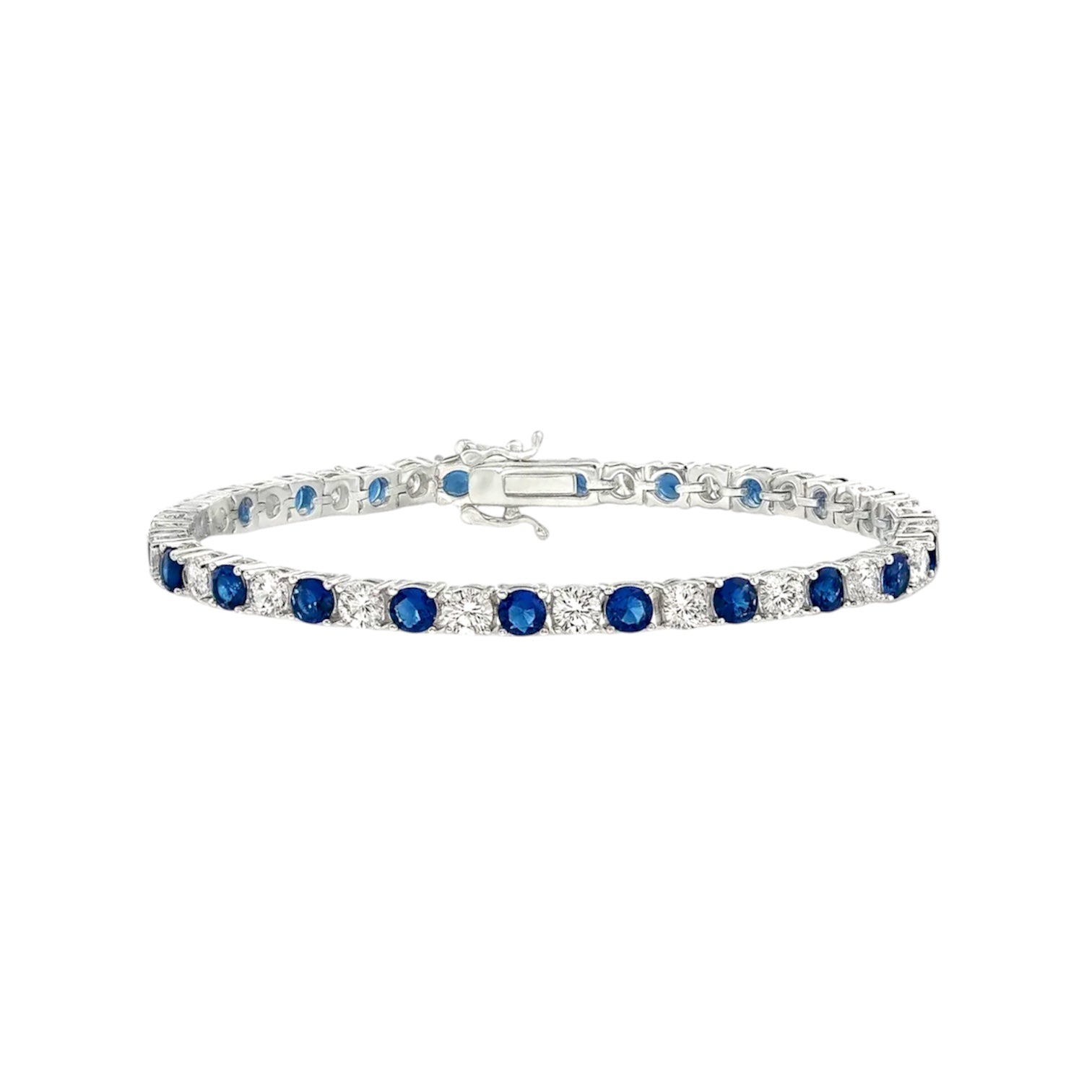 Pulsera Silver and Blue Tennis