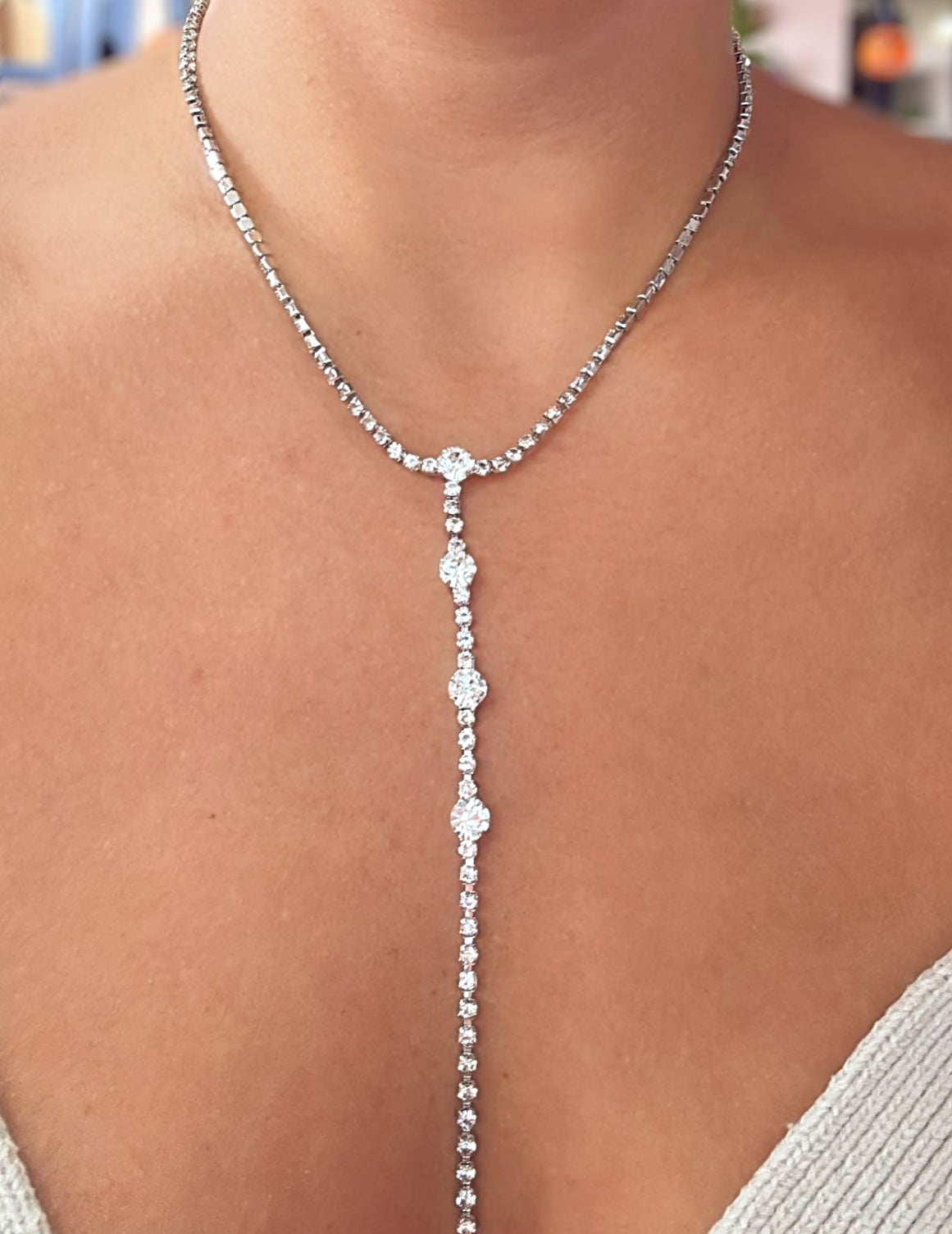 Collar Dots Party Silver Long