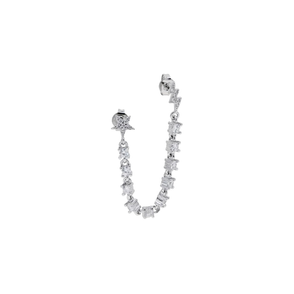 Arete solitario Lightning Silver