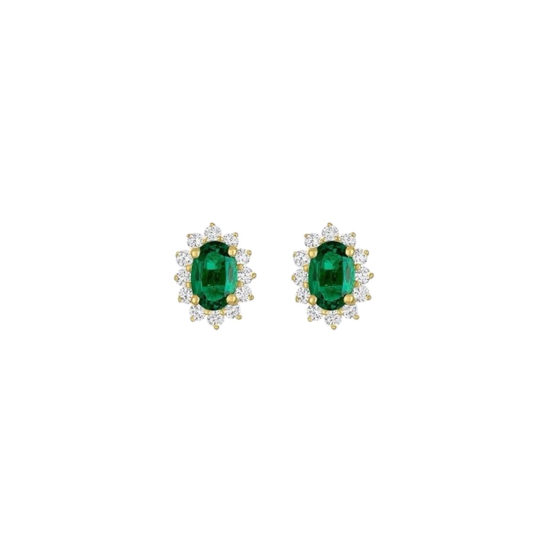 Aretes Verdi Oval Golden Studs