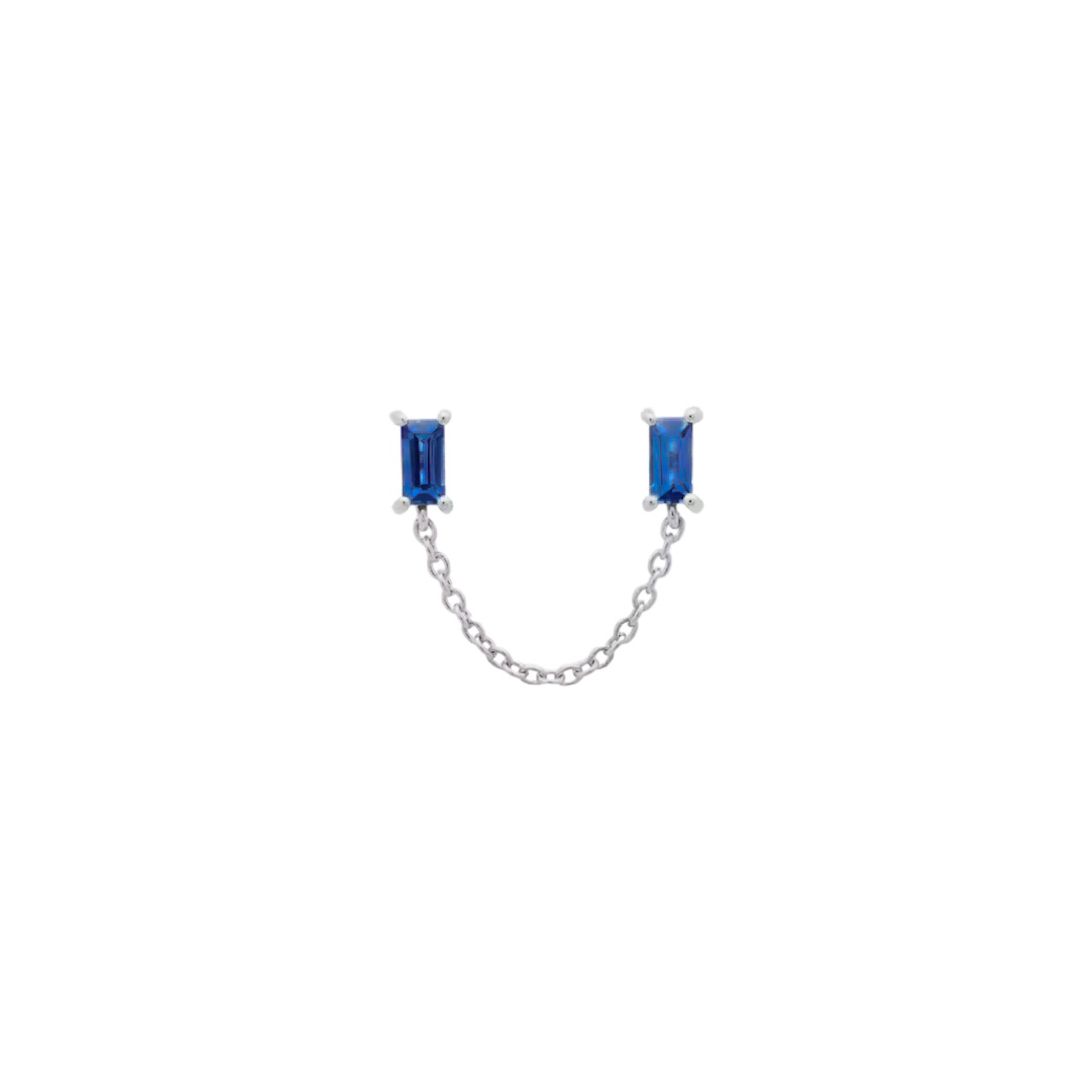 Aretes Chain Silver & Blue